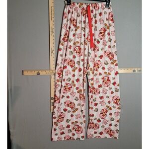 Strawberry Shortcake Womens Pink Striped Pajama Pants Lounge Sleepwear Medium